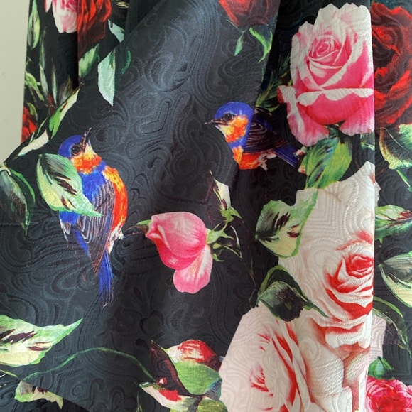 Sherri Hill black floral strapless asymmetrical event gown size 2 - Picture 5 of 9